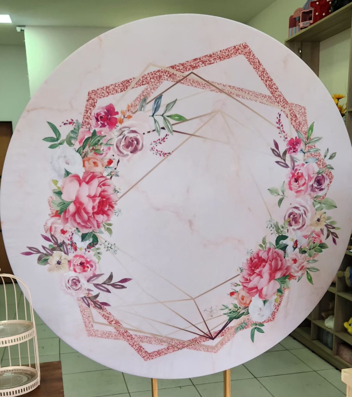 Tecido Circular Rosas Sublimado - Encante festas e locações