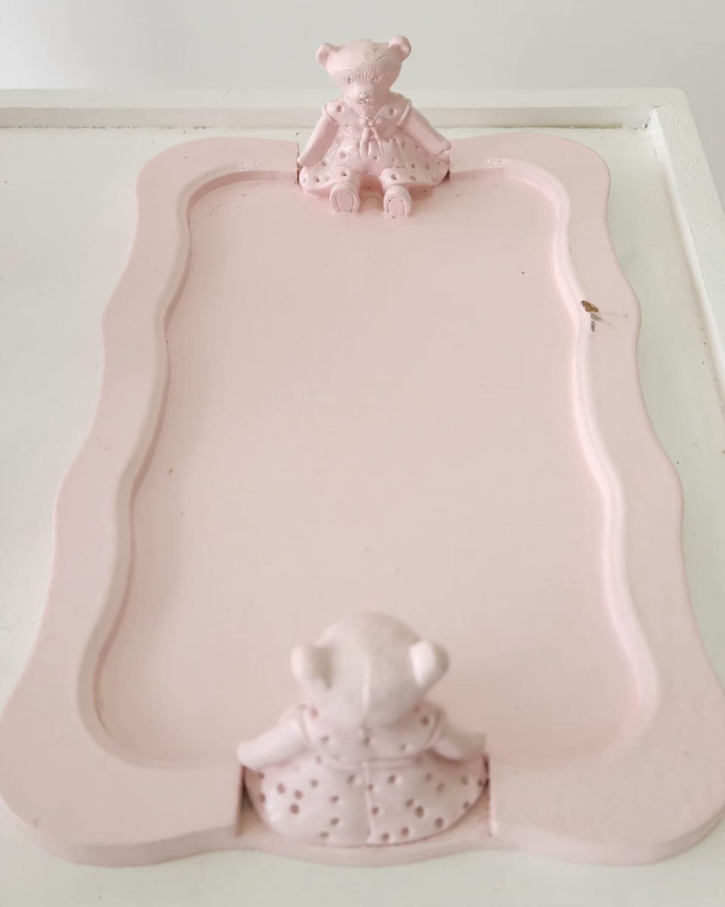 Bandeja Com Duas Ursas Rosa - Encante festas e locações