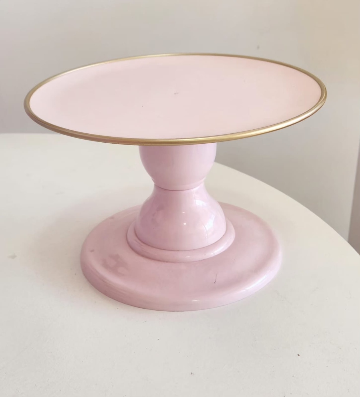 Bandeja Em Acrílico Rosa/Dourado M - Encante festas e locações