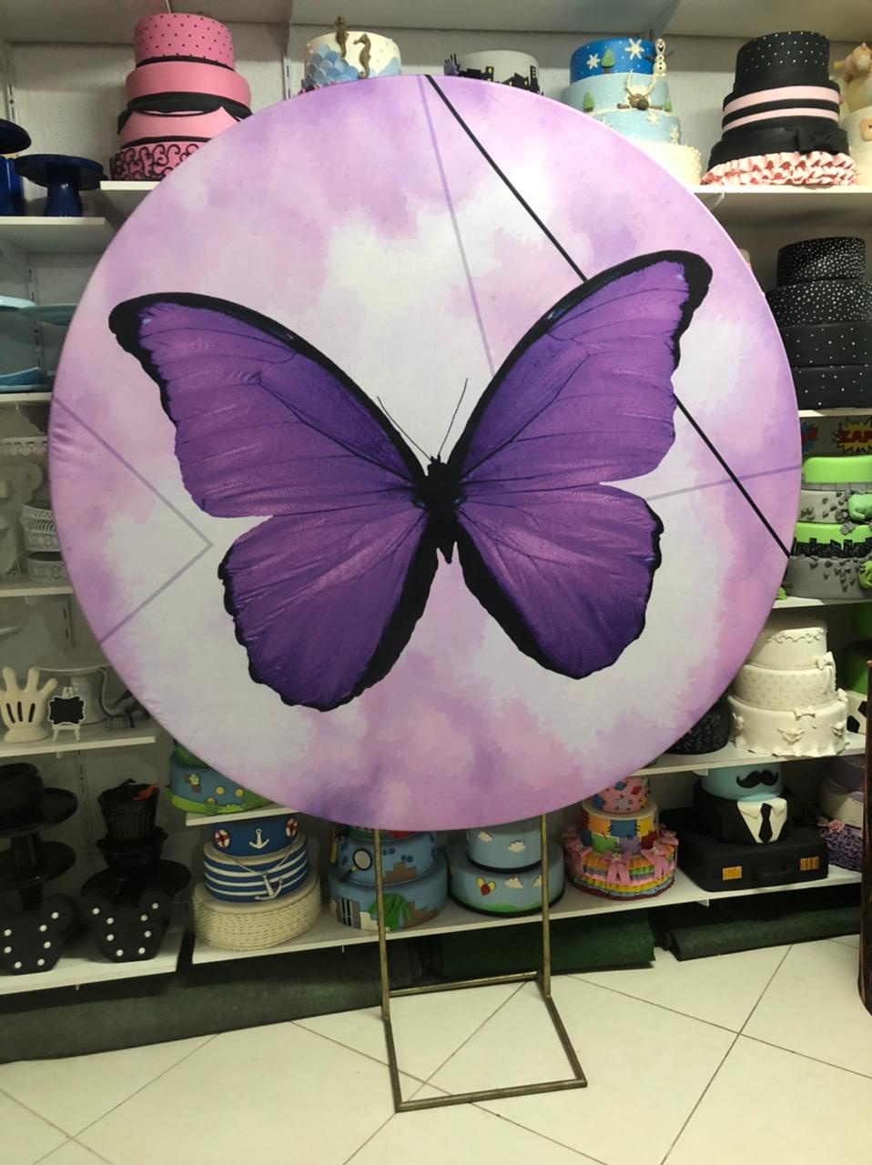 Painel Borboleta Lilás - Rosa Chiclete Loque e Decore