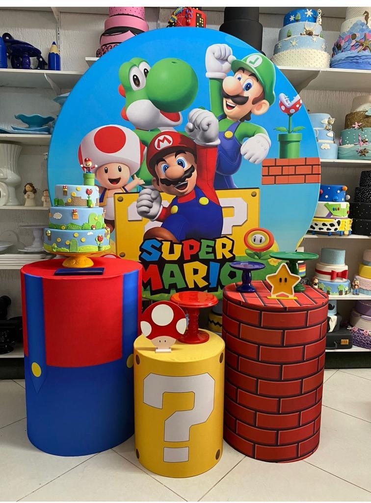Kit Super Mário - Rosa Chiclete Loque e Decore