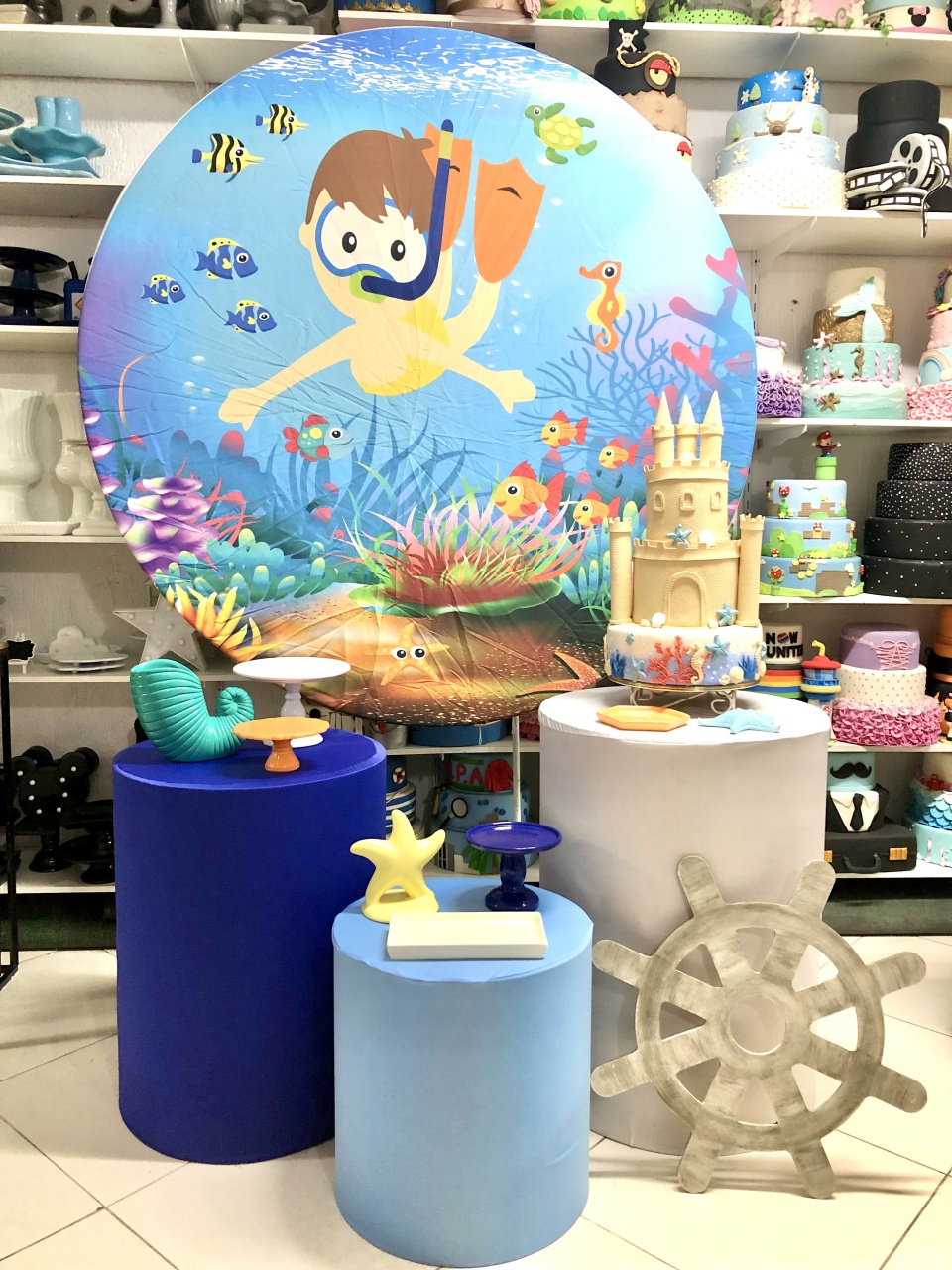 Kit01 Fundo Do Mar - Rosa Chiclete Loque e Decore