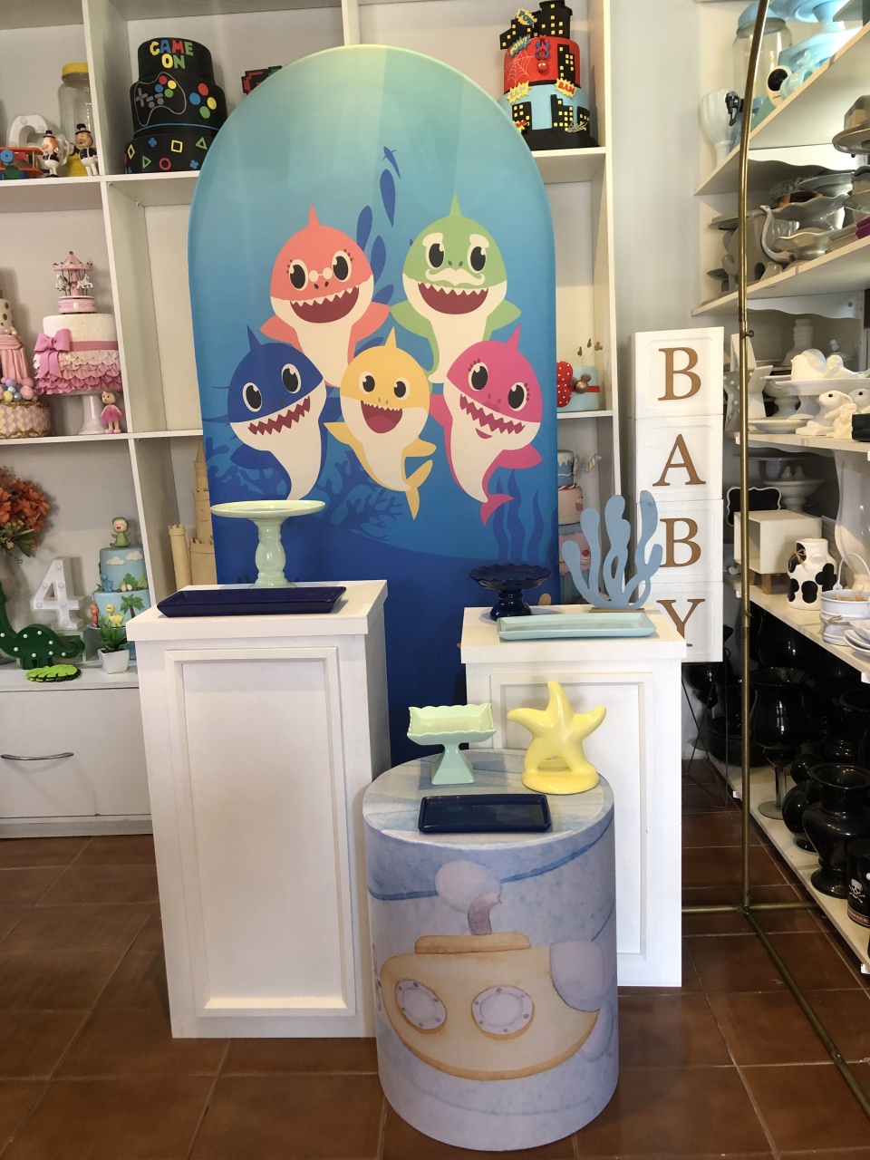 Kit Baby Shark - Rosa Chiclete Loque e Decore