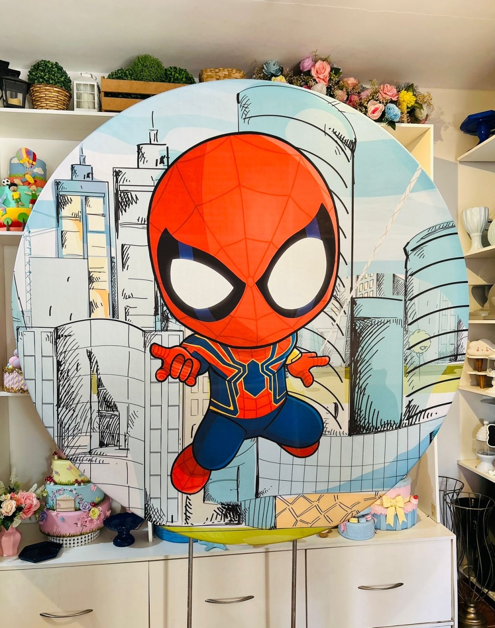 Painel Homem Aranha Baby - Rosa Chiclete Loque e Decore