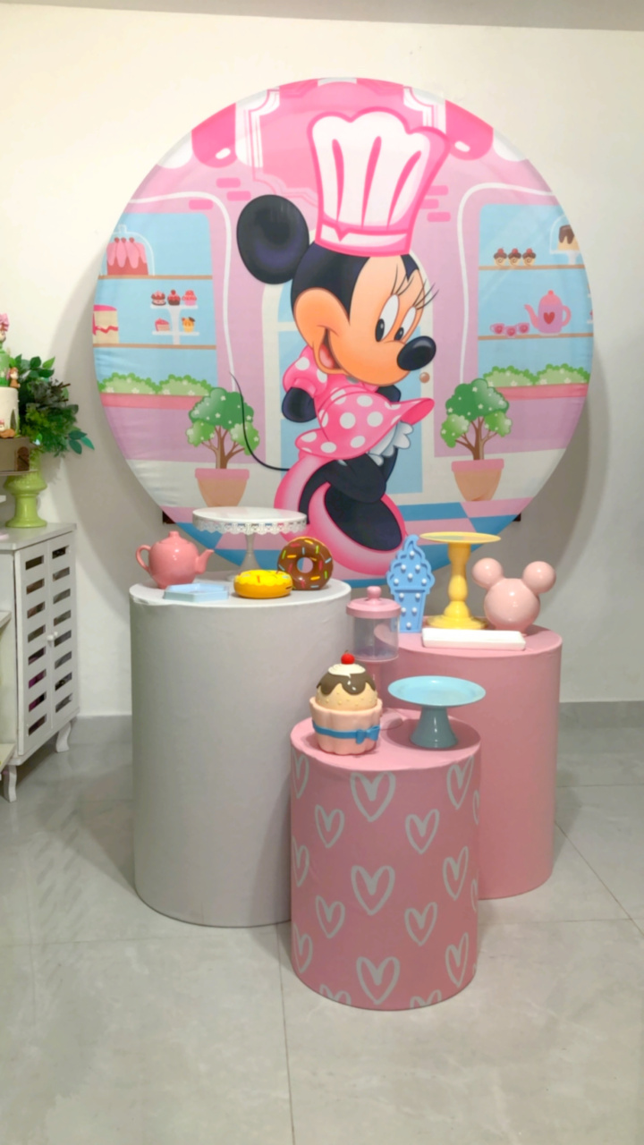 Kit Minnie Confeitaria - Rosa Chiclete Loque e Decore