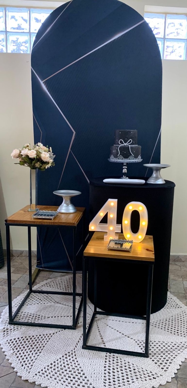 Preto /Prata (Peças Em Acrílico) Não Inclui Tapete - Vernizzi Decorações 