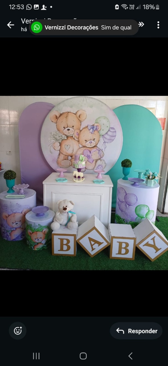 Chá Revelação Verde E Lilás - Vernizzi Decorações 