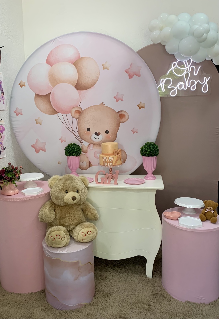 Urso Rosa Ouro - Vernizzi Decorações 