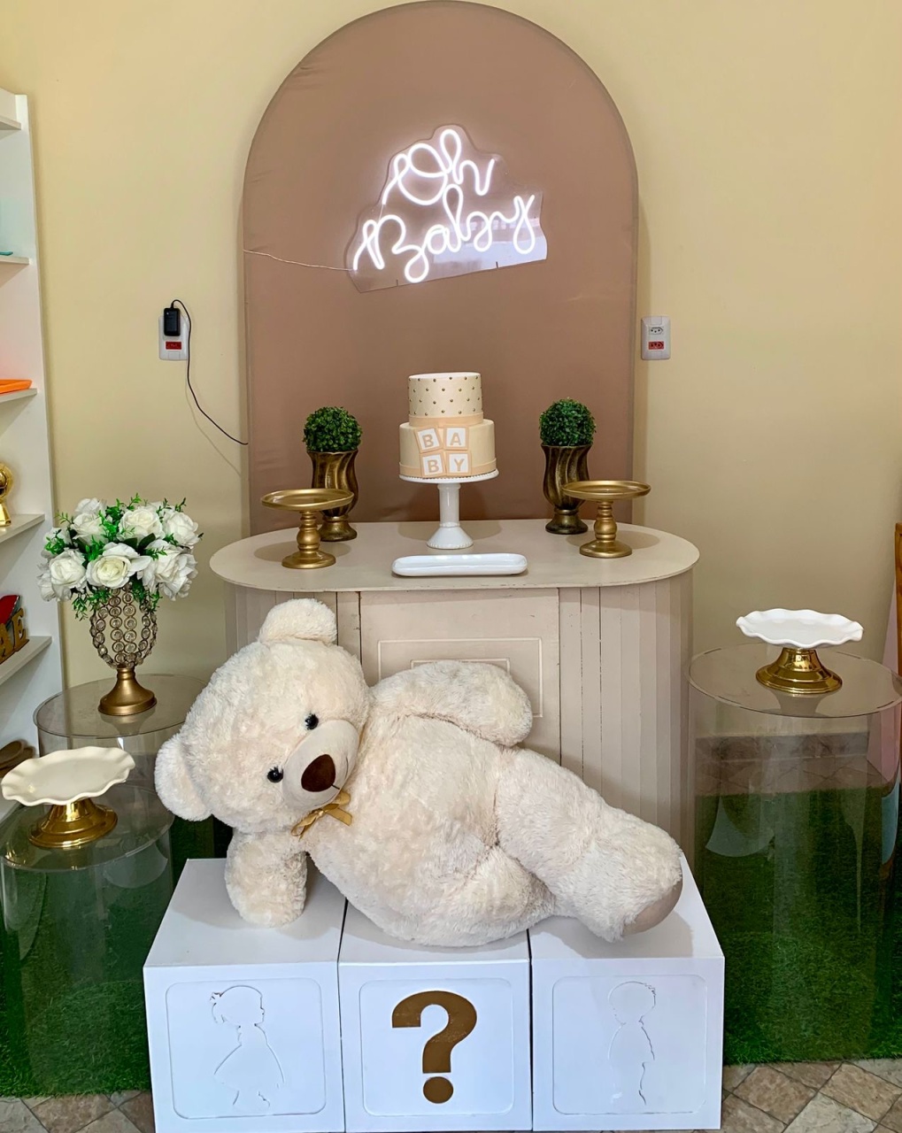 Chá Revelação Urso Bege - Vernizzi Decorações 