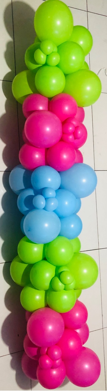 Arco de Bexiga Rosa Forte, Verde Limão , Azul Bebe (Meninas Super Poderosas) - Mundo dos Sonhos