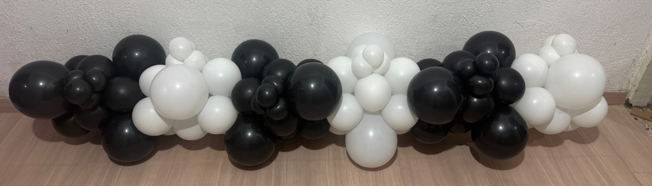 Arco de Bexiga Preto E Branco - Mundo dos Sonhos