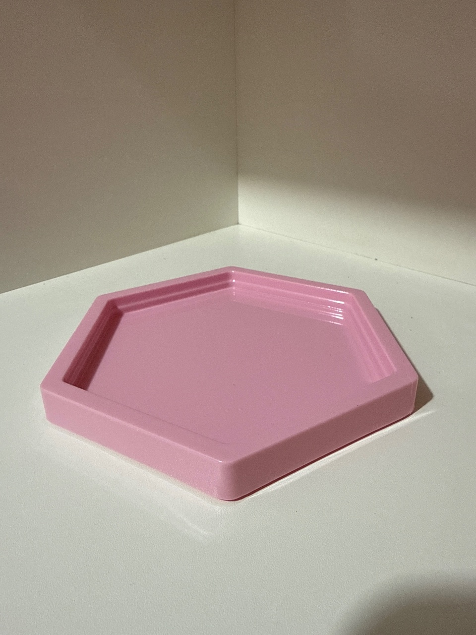 Mini Bandeja Sextavada Rosa Bebê - Mundo dos Sonhos