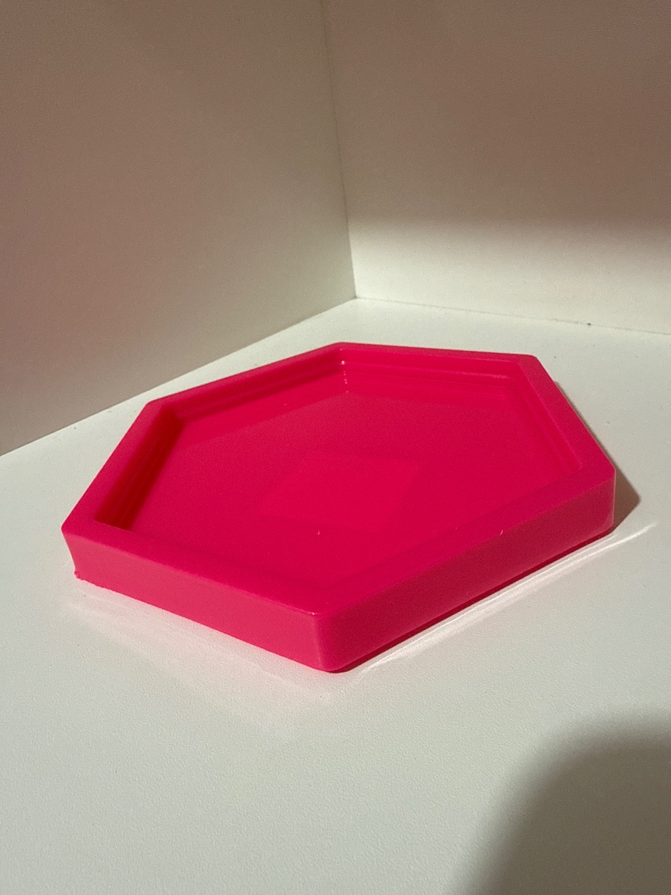 Mini Bandeja Sextavada Rosa Pink - Mundo dos Sonhos