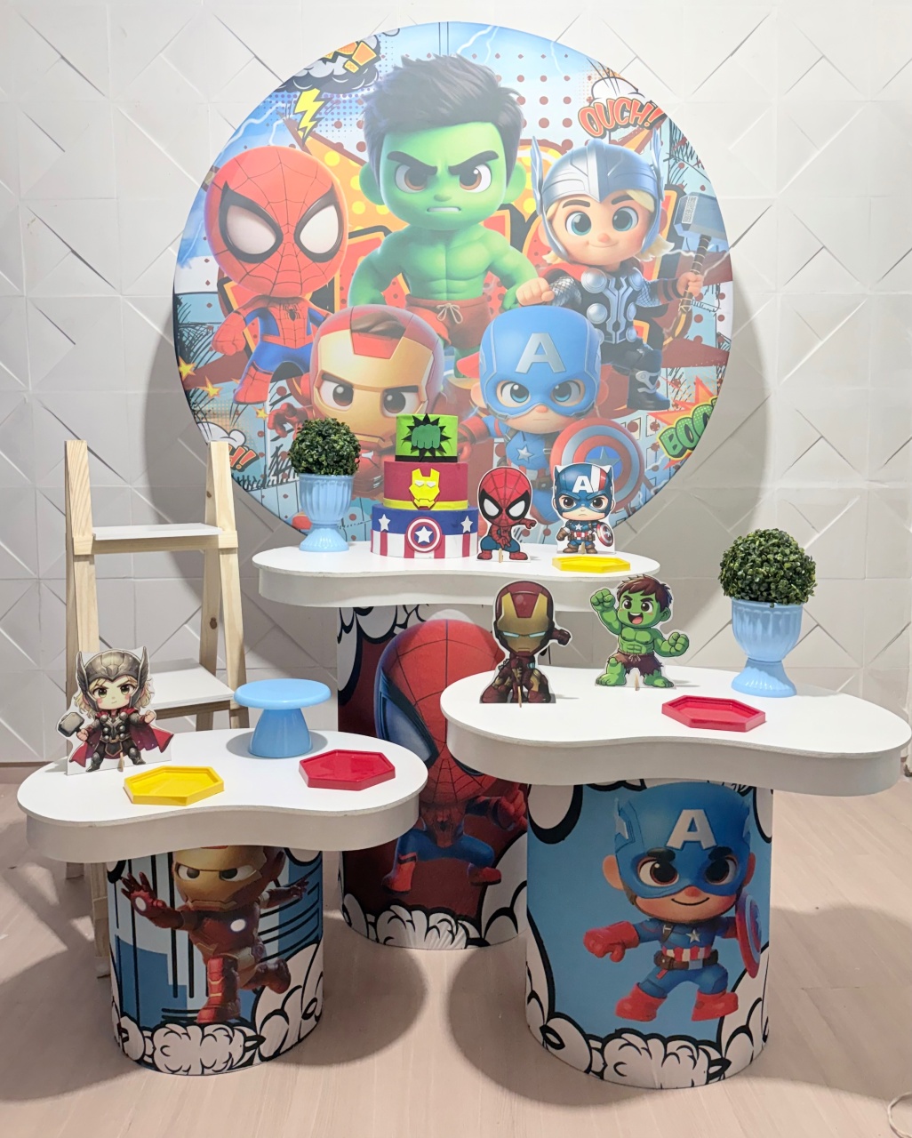 Vingadores Baby Kit Orgânico + Suporte de Lembrancinha - Mundo dos Sonhos