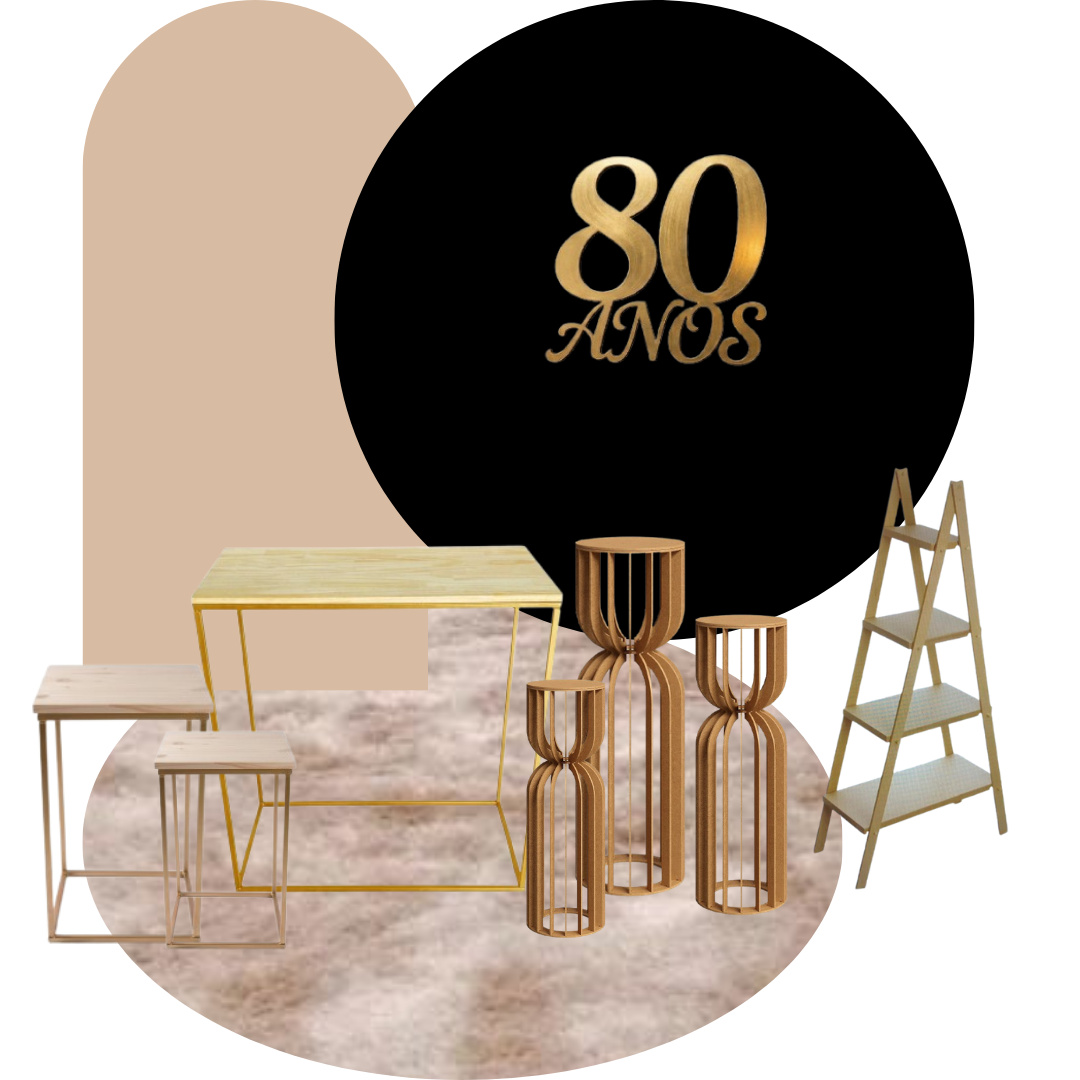 80 Anos Kit 3 - Festive Decora 