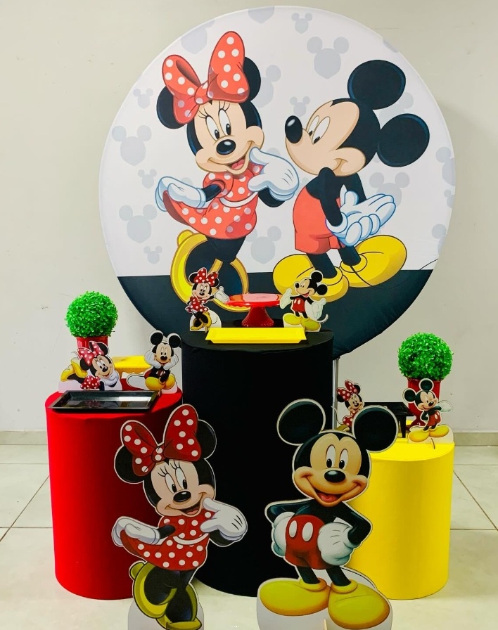 Mickey E Minnie - Prata - D´Coração Festaria