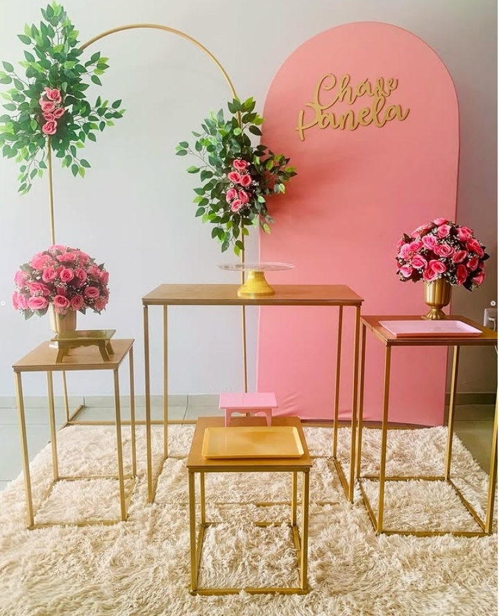Composição Chá de Panela Rosa - D´Coração Festaria