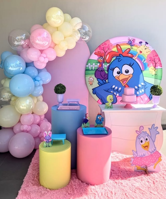 Composição Galinha Pintadinha Rosa - D´Coração Festaria