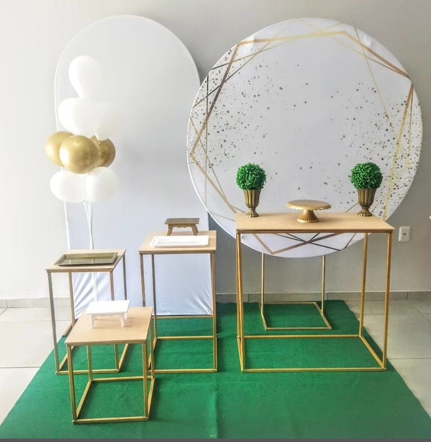 Branco E Dourado-Diamante - D´Coração Festaria