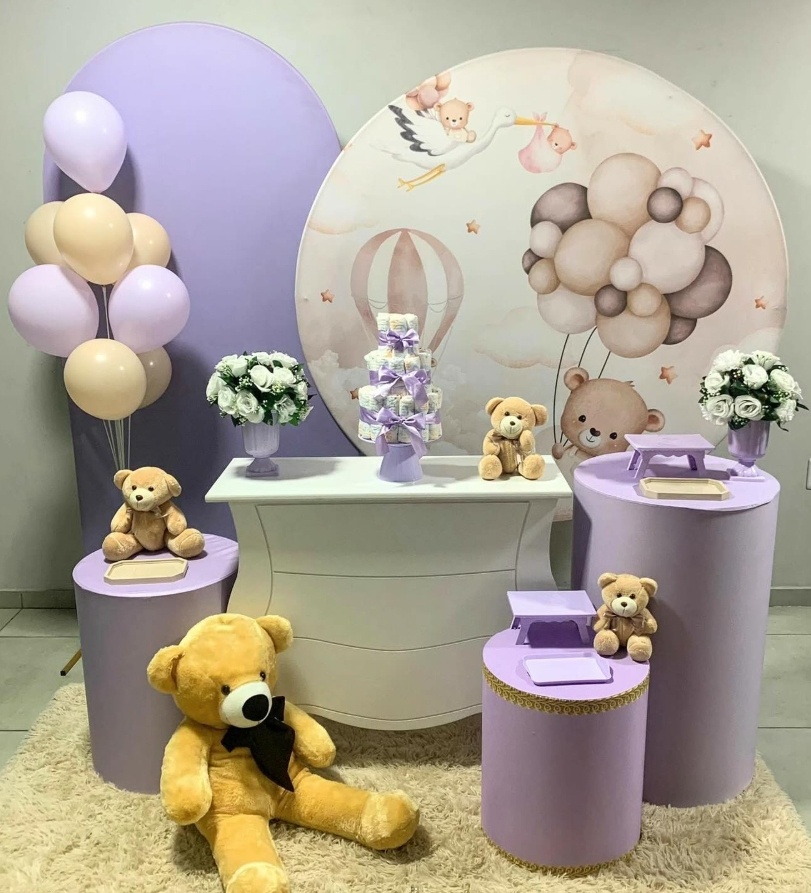 Ursinho Baloeiro Lilás - Diamante - D´Coração Festaria