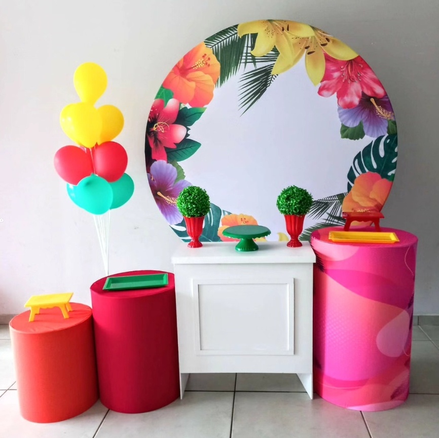 Flores Tropicais Mdf-Ouro - D´Coração Festaria