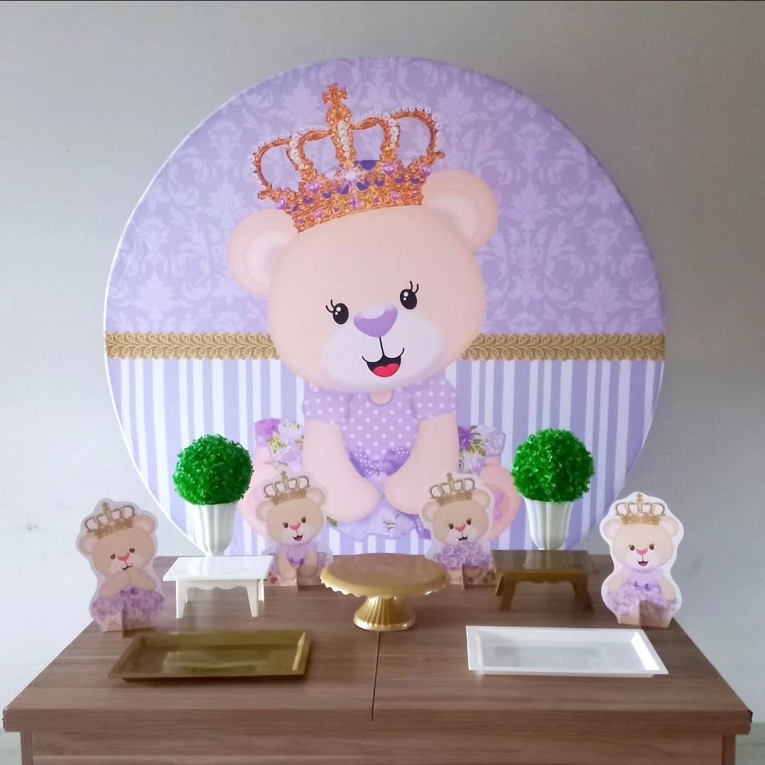 Ursinha Princesa Lilas.-Bronze - D´Coração Festaria