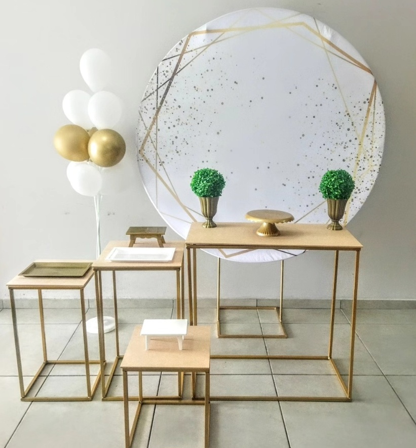 Branco E Dourado-Ouro - D´Coração Festaria