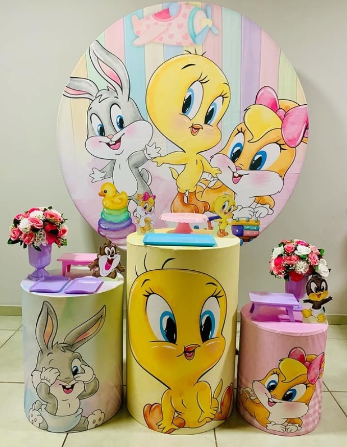 Baby Looney Tunes Menina - Prata - D´Coração Festaria