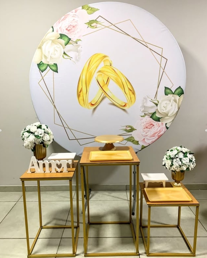 Casamento Mesa de Metal - Prata - D´Coração Festaria