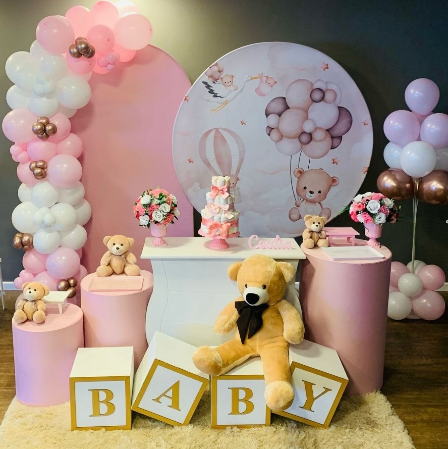 Composição Ursinho Baloeiro Rosa - D´Coração Festaria