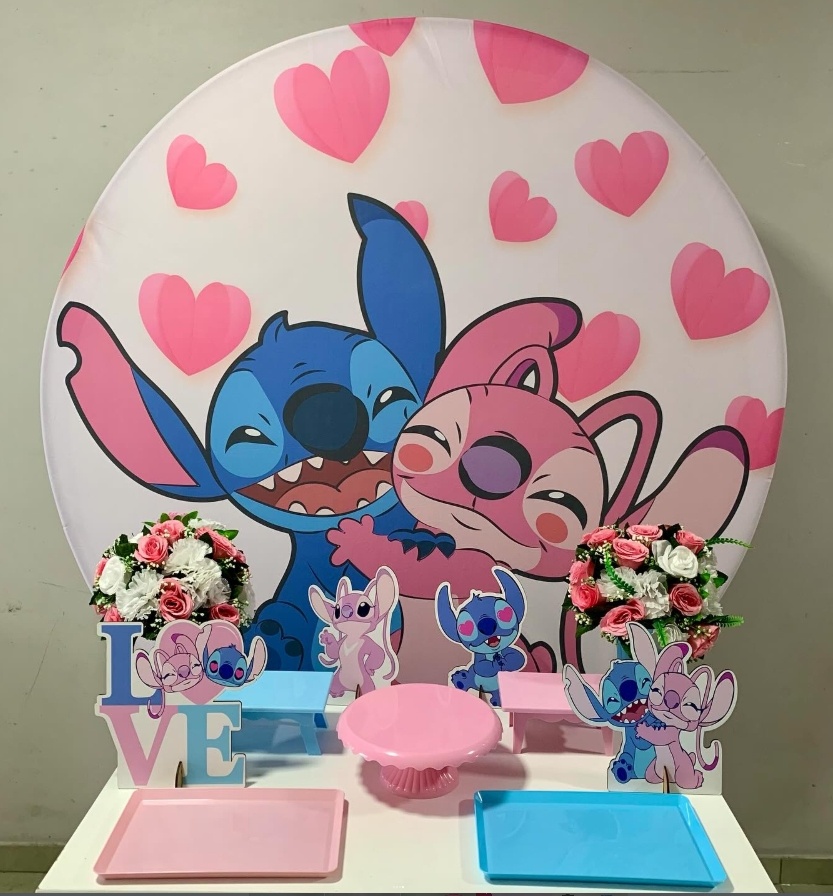 Stitch E Angel -.Bronze - D´Coração Festaria