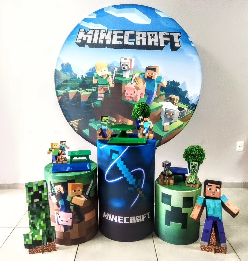 Minecraft-Prata - D´Coração Festaria