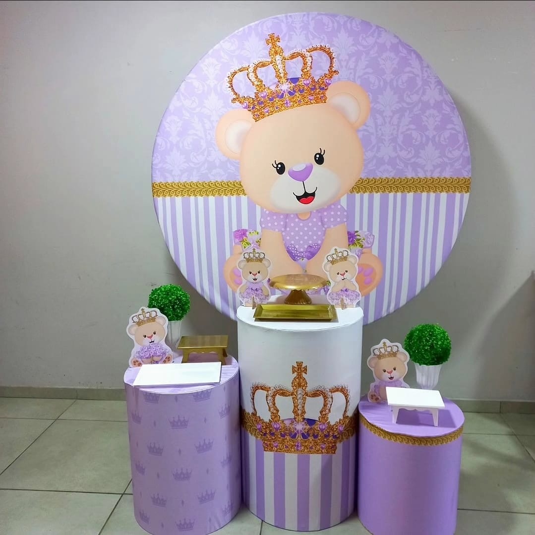 Ursinha Princesa Lilas-Prata - D´Coração Festaria