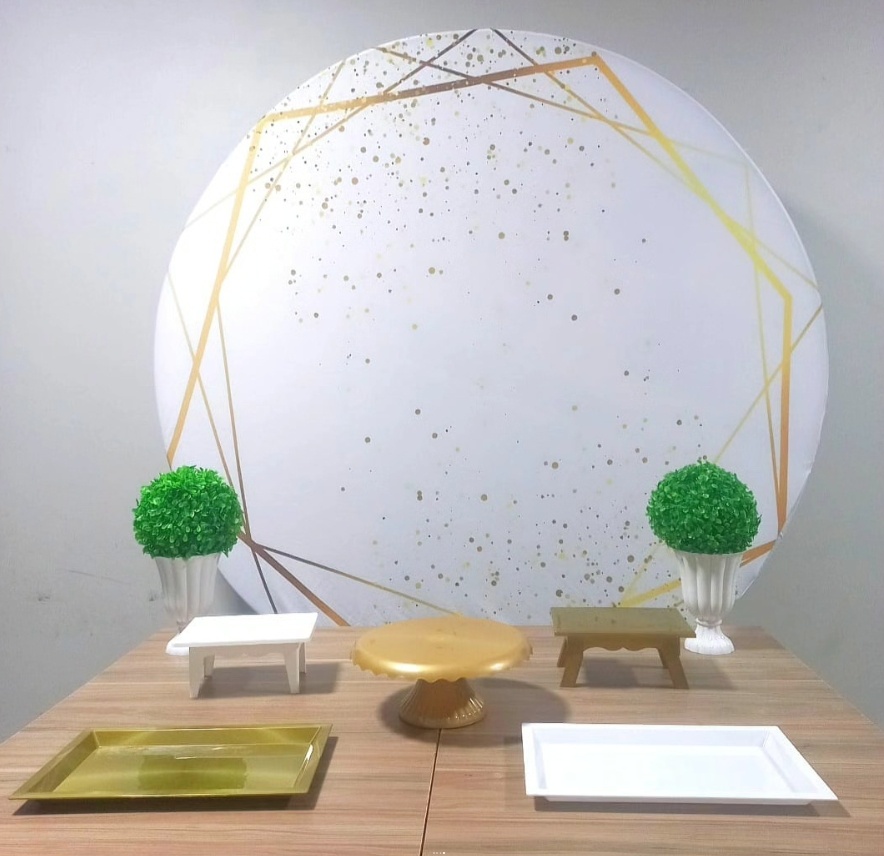 Branco E Dourado-.Bronze - D´Coração Festaria