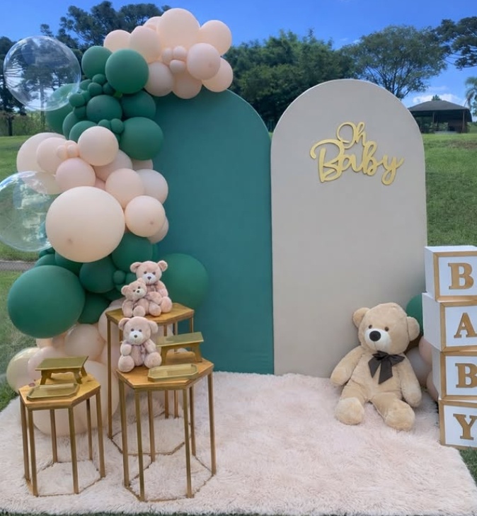 Composição Oh Baby Verde E Bege - D´Coração Festaria