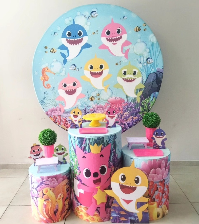 Baby Shark Menina-Prata - D´Coração Festaria
