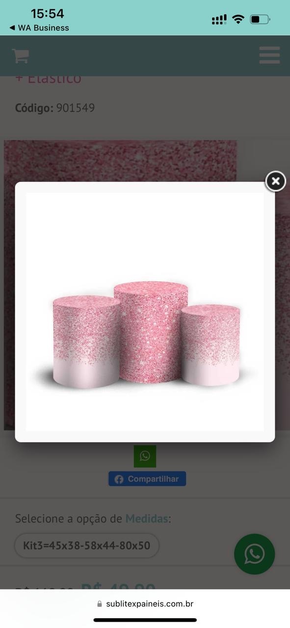 Capa de Cilindro Gliter Rosa - Patricia Pessoa Leonel Barbosa 