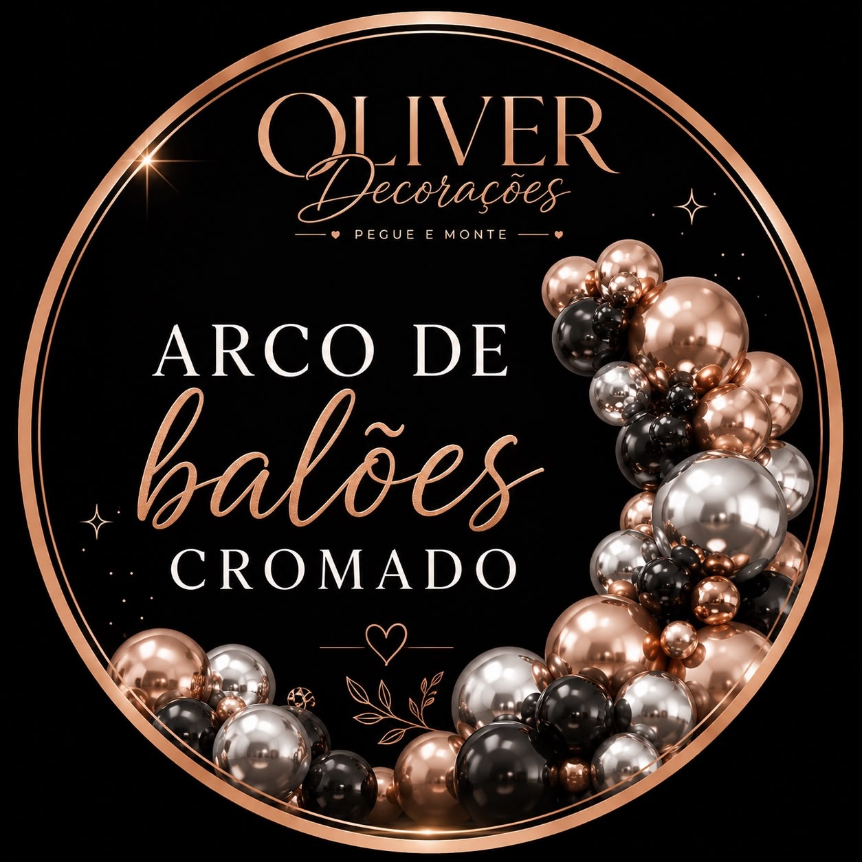 Arco Balões Cromado - olivermartinseventos