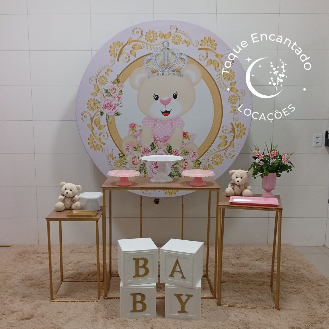 Kit Clássico - Ursinha Realeza (Cubo Baby) - Toque Encantado Locações