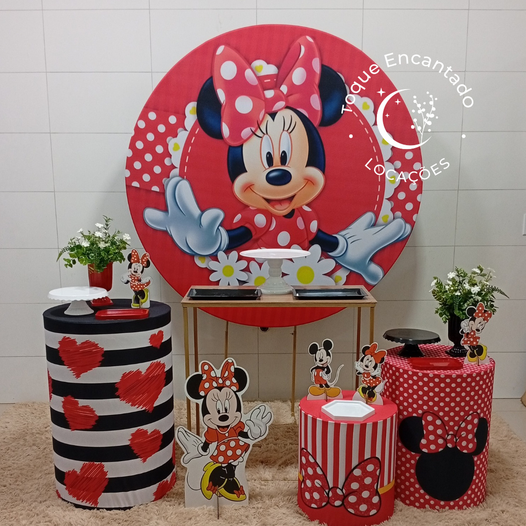 Kit Essencial (Mesa de Ferro) - Minnie Vermelha - Toque Encantado Locações