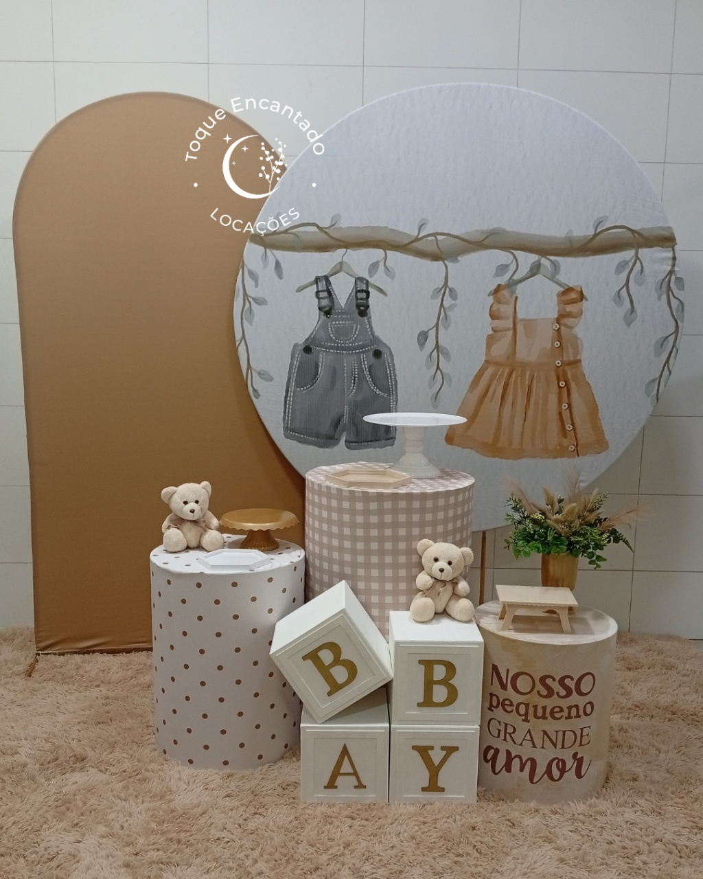 Kit Padrão 2.0- Chá Revelação (Cubo Baby) - Toque Encantado Locações