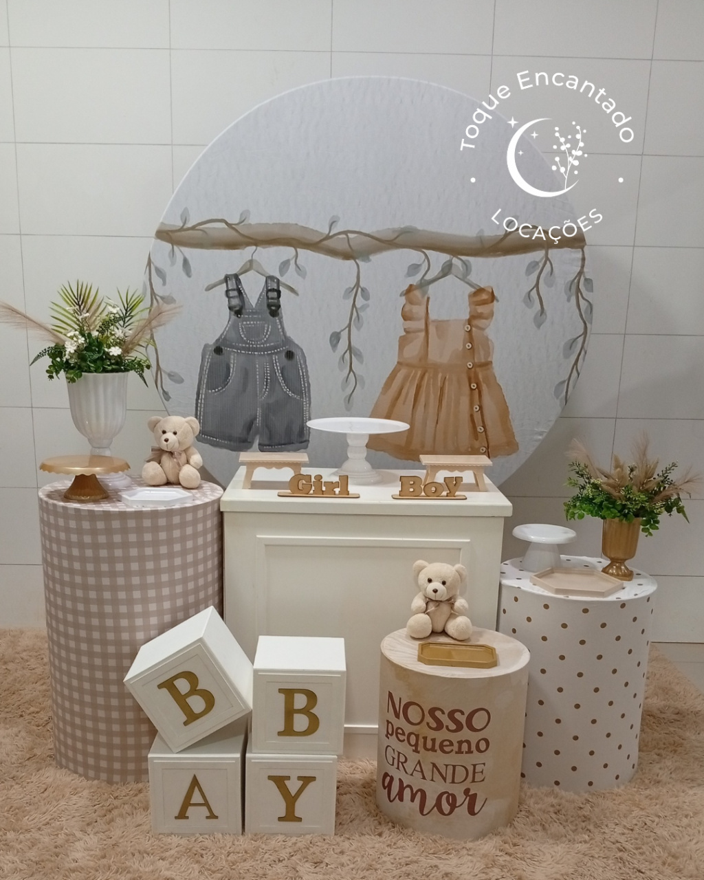 Kit Essencial - Chá Revelação (Cubo Baby) - Toque Encantado Locações