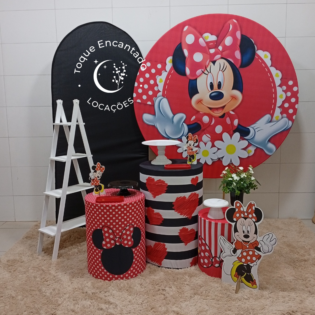 Kit Padrão 2.0(Escadinha) - Minnie Vermelha - Toque Encantado Locações