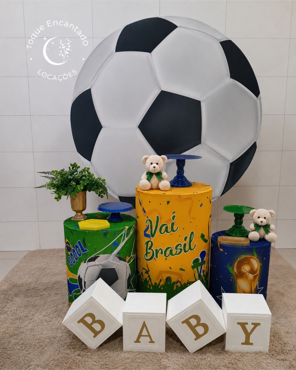 Kit Padrão - Chá de Bb Bola de Futebol - Toque Encantado Locações