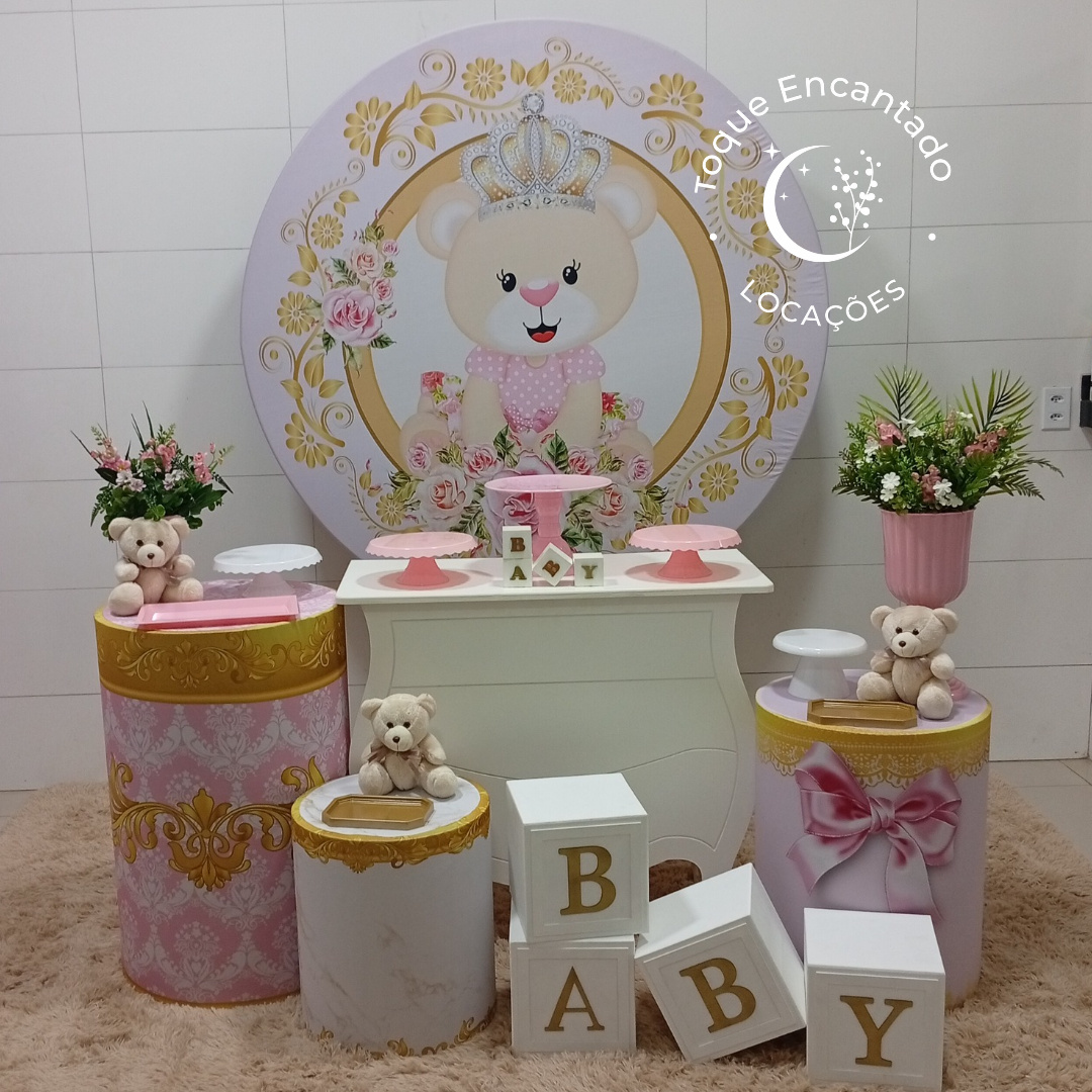 Kit Essencial - Ursinha Realeza (Cubo Baby) - Toque Encantado Locações