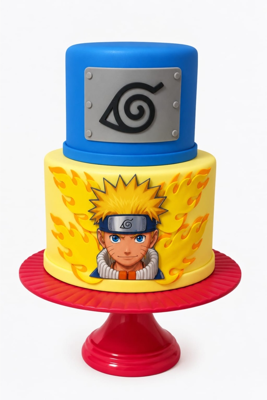 Bolo Fake 2 Andares - Naruto - Debora Conceição Rangel 