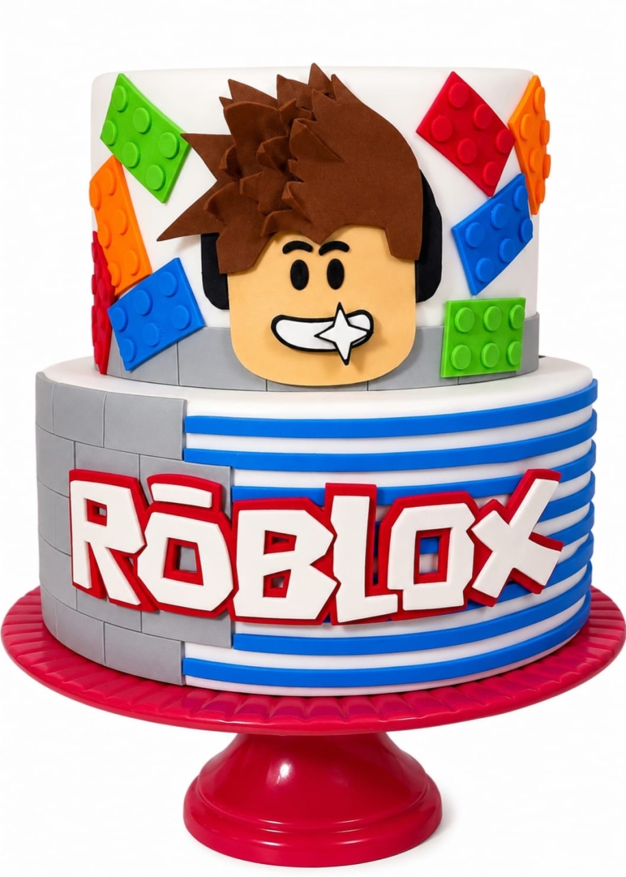 Bolo Fake 2 Andares - Roblox Masculino - Debora Conceição Rangel 
