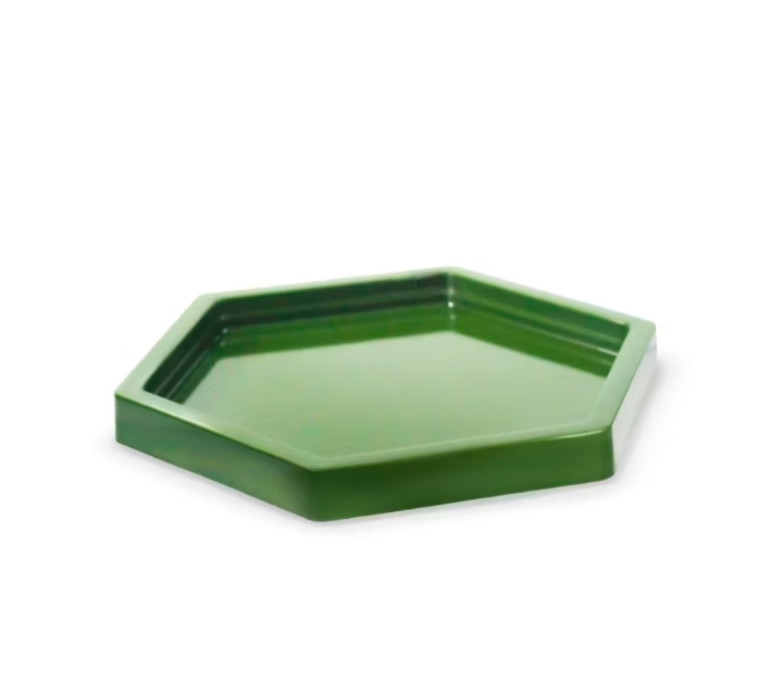 Bandeja Sextavada - Verde Oliva - Debora Conceição Rangel 