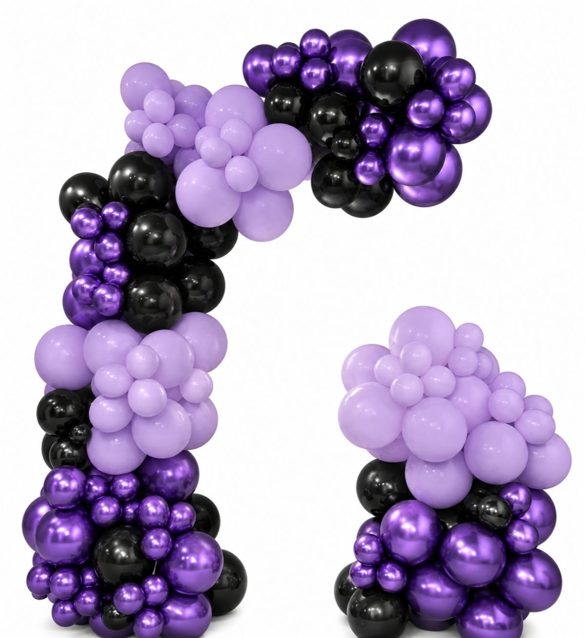 Balão Grande Metalizado+1 Cor Simples - Lilás, Roxo Metalizado E Preto Metalizado - Debora Conceição Rangel 