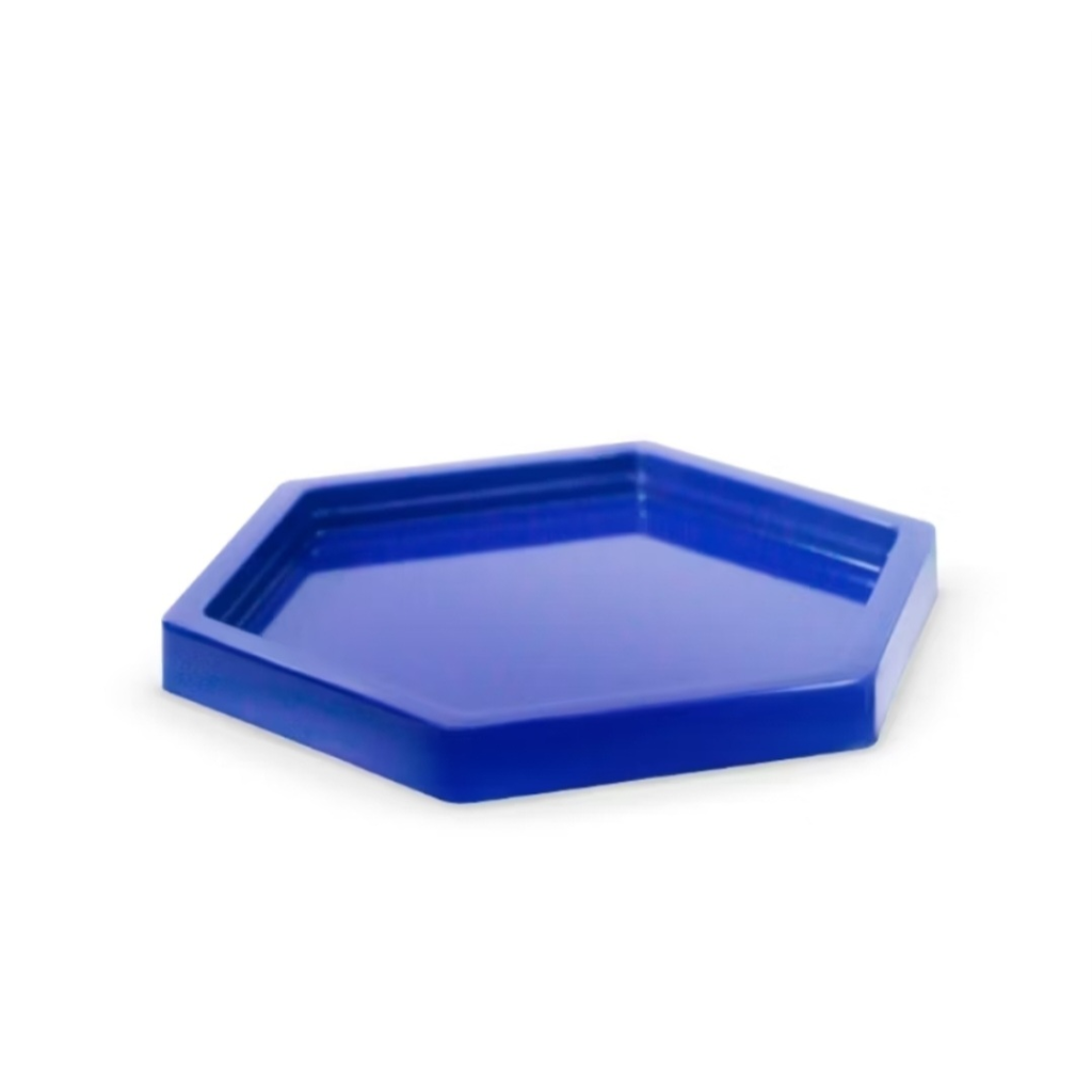Bandeja Sextavada - Azul Turquesa - Debora Conceição Rangel 